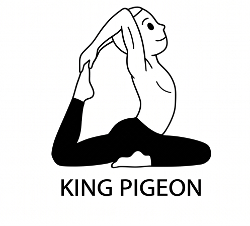 Visual sketch of King Pigeon (Eka Pada Rajakapotasana)